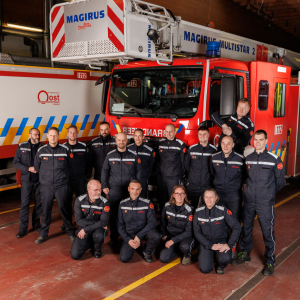 Groepsfoto korps brandweer Lokeren